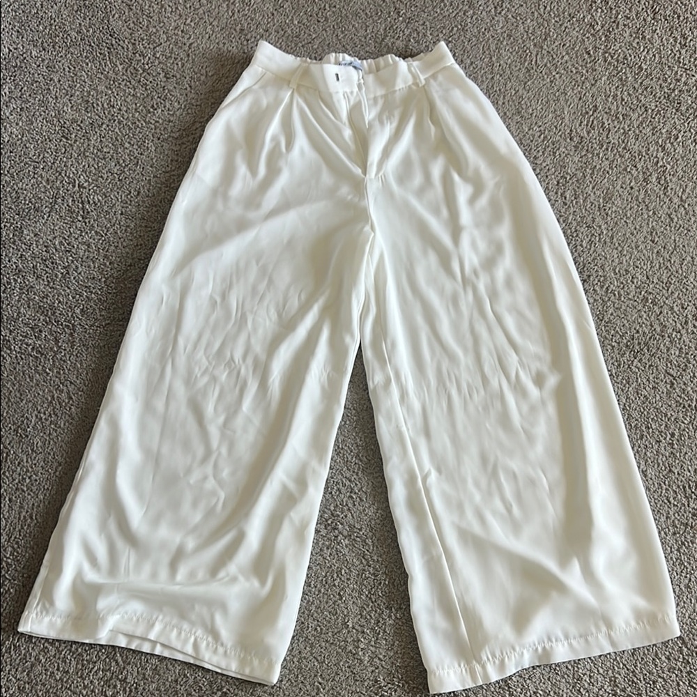 Amazon Women's White Wide-Leg Trousers